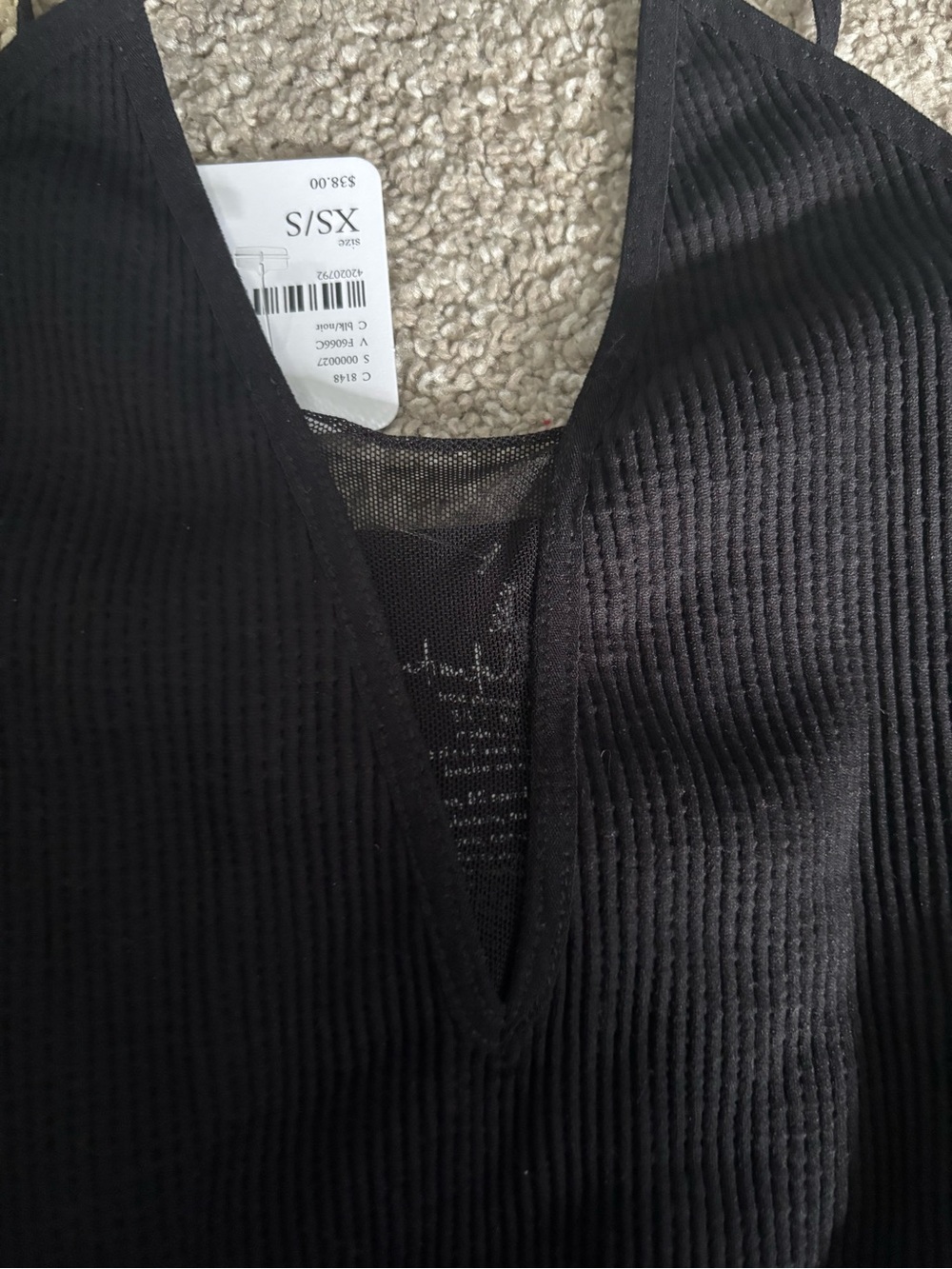 Free People Black Ribbed V-Plunge Cami Tank - Picture 2 of 3